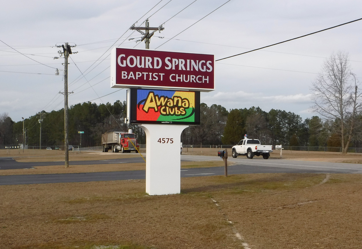 Gourd Springs Baptist Church - Anderson Creek, NC - Advance Signs & Service