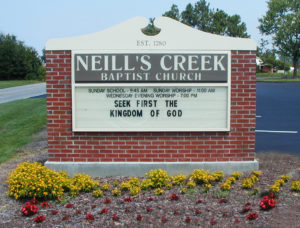 Neil’s Creek Baptist Church – Angier, NC - Advance Signs & Service