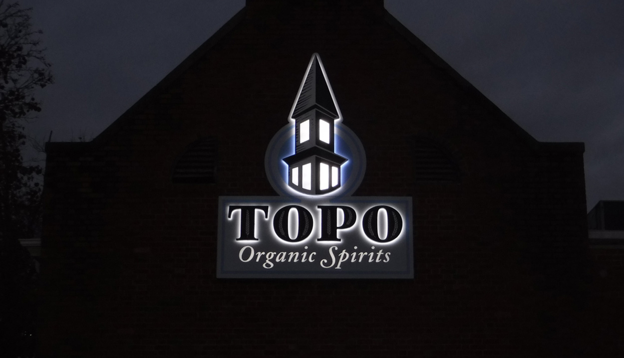 TOPO Organic Spirits  (NIGHT) - Chapel Hill, NC - Advance Signs & Service